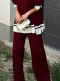 Wide Leg Solid Color Pants Trousers