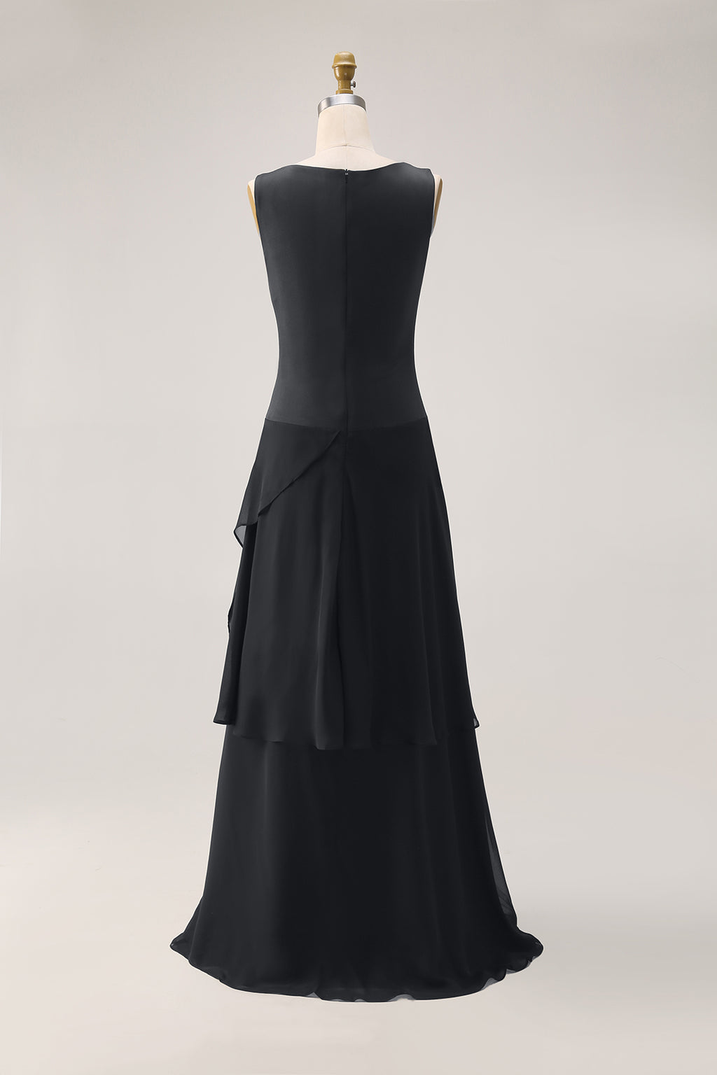Elegant Black Sleeveless Dress High Slits Slim Fit Chic Midi Dress