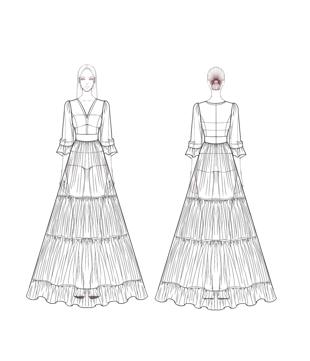 Bohemian Swing Dress White V Neck Ruched Maxi Dress