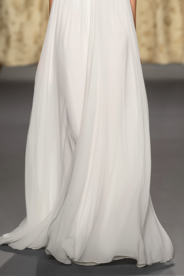 Vacation Halter Neck Dress White Chiffon Maxi Dress