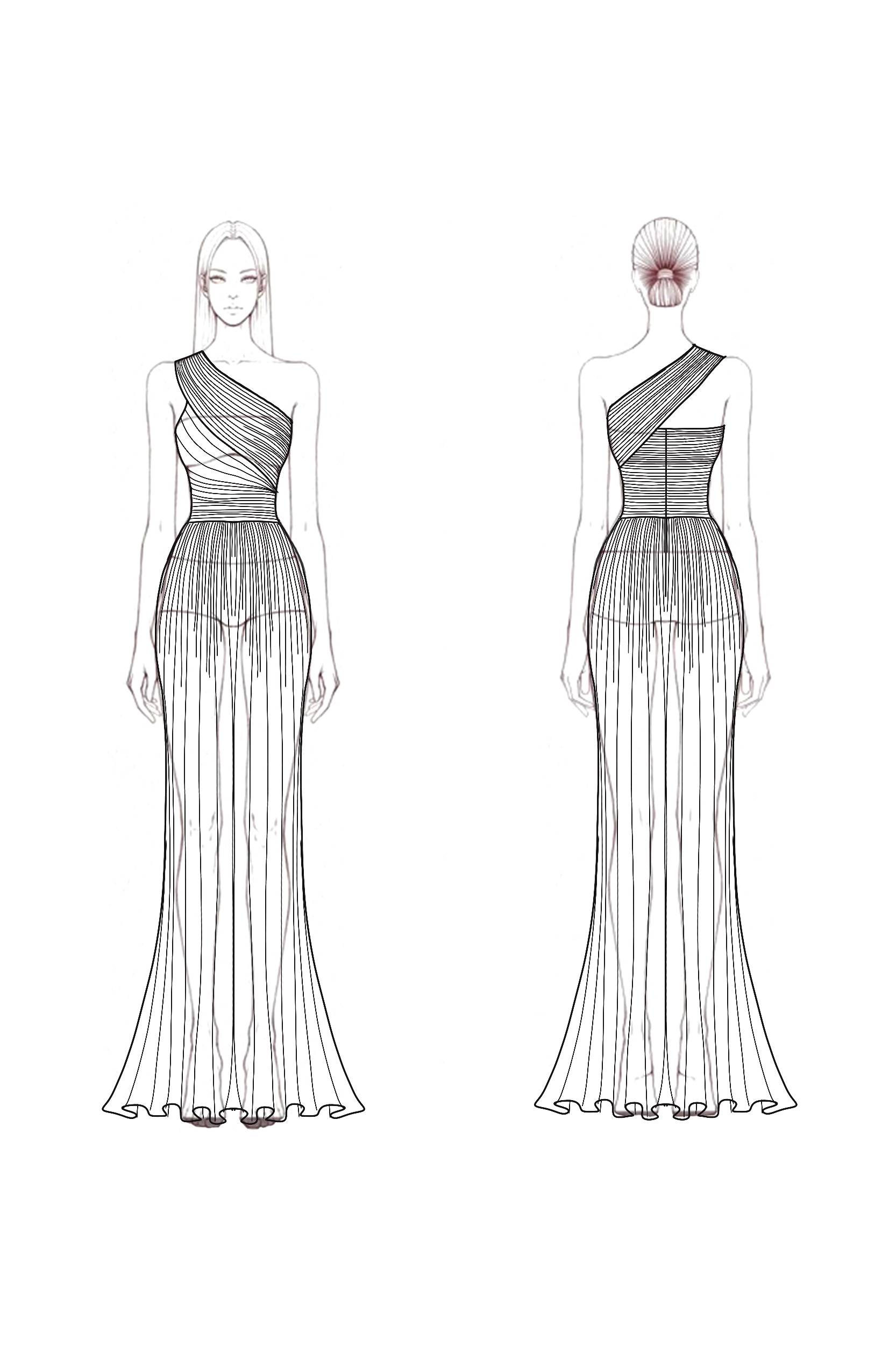 Formal Evening Gown Light Blue One Shoulder Pleated Maxi Dress