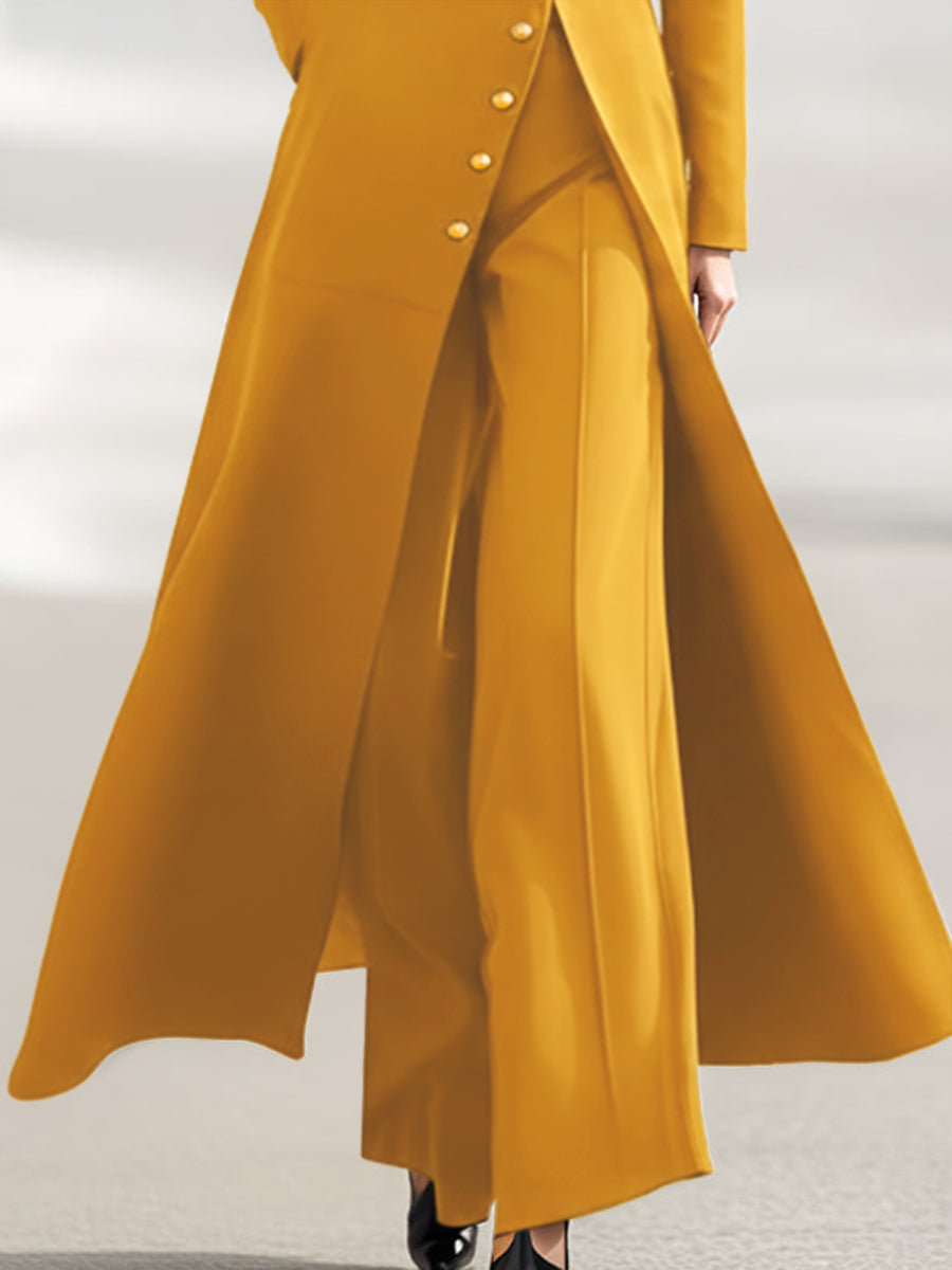High Waisted Wide Leg Pleated Solid Color Pants Trousers