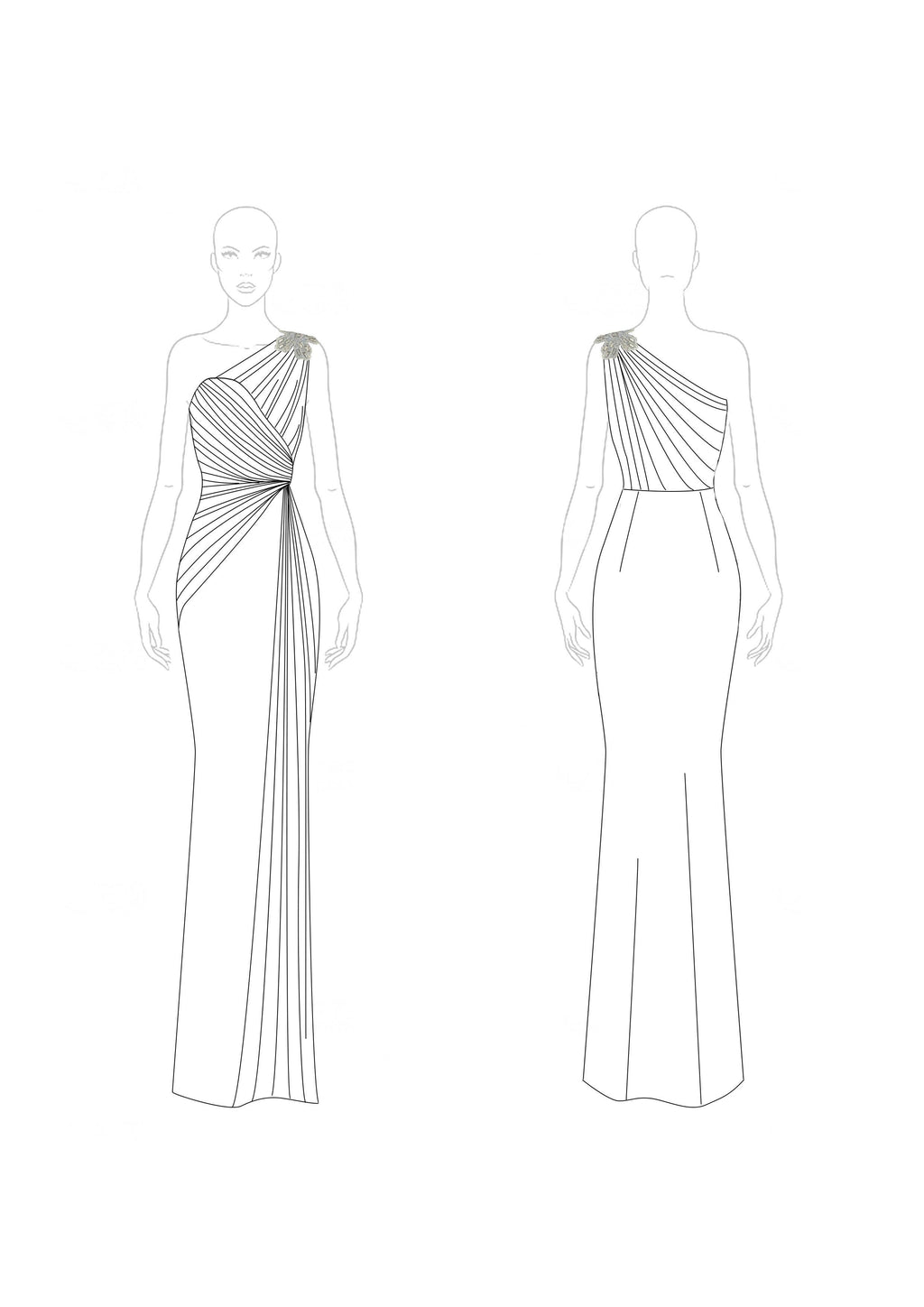 Fall Wedding Guest Dress Green One-Shoulder Ruched Maxi Dress
