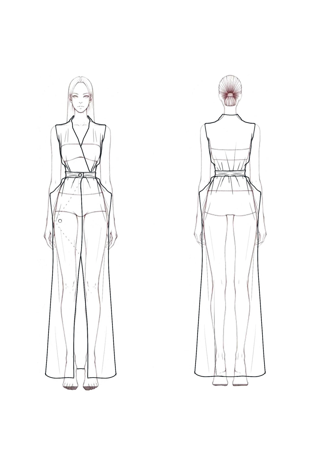 Casual Linen Dress Ivory Cross Neck Sleeveless Pocket Slit Maxi Dress