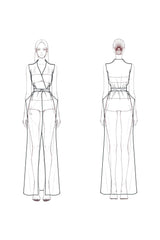 Casual Linen Dress Ivory Cross Neck Sleeveless Pocket Slit Maxi Dress