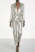 Party Champagne two Piece Blazer Suit and Pants