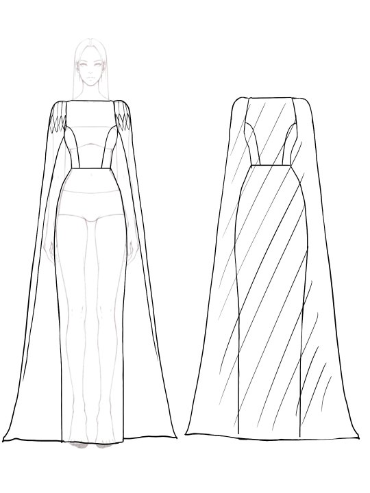 Mother of the Bride Dress Blue Cape Rhinestone Dec Pencil Maxi Gown