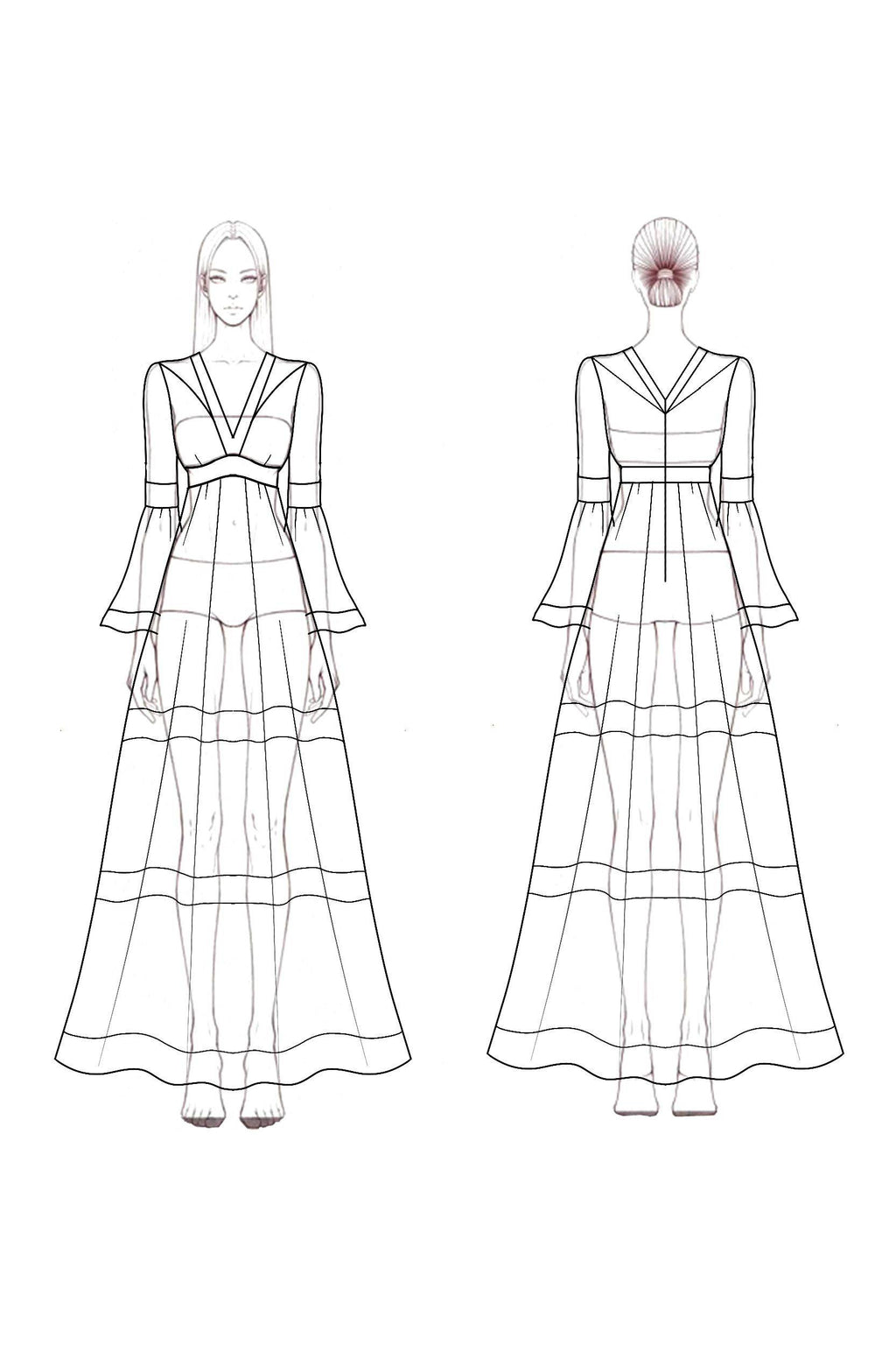 Bohemian Holiday Lace Dress White 3/4 Length Sleeve Maxi Dress
