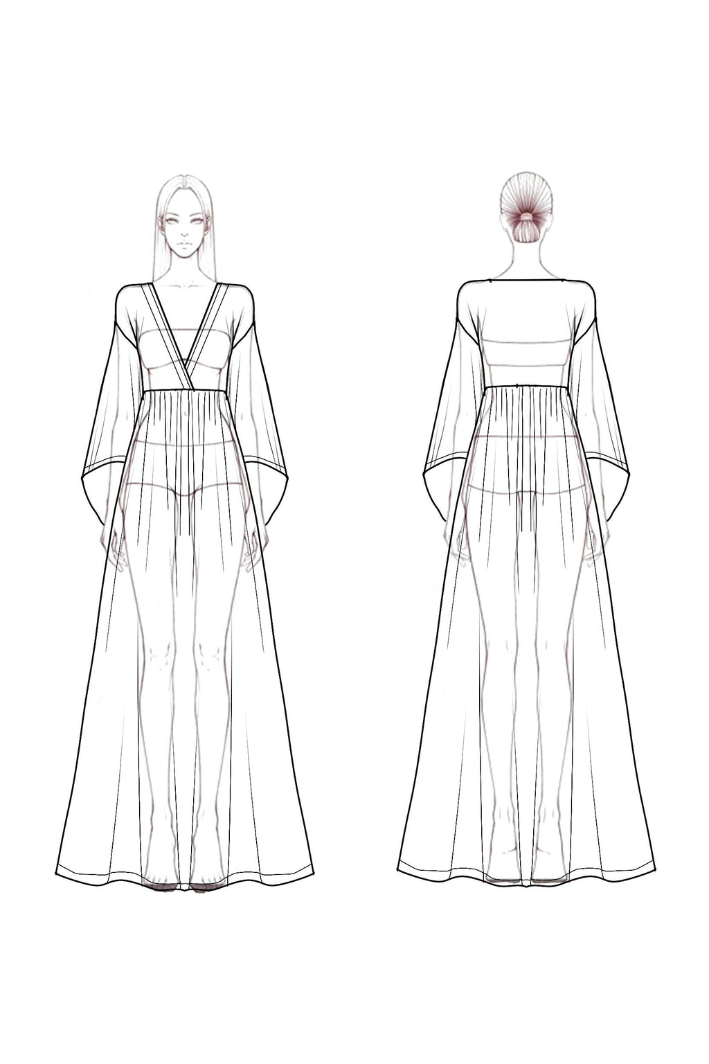 Bohemian Swing Dress White Deep V Colorblock Maxi Dress