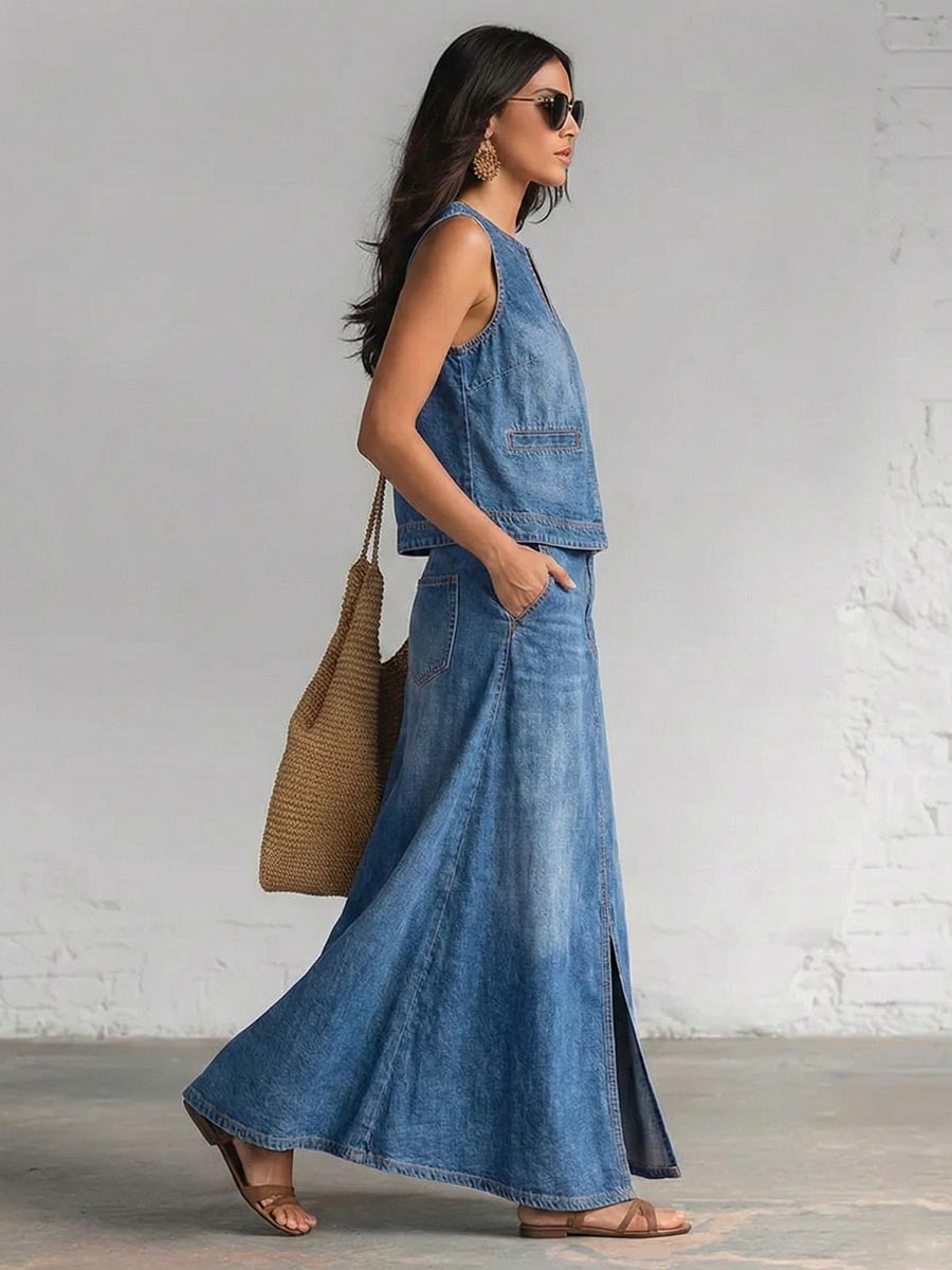 Loose Pockets Solid Color Skirts Bottoms