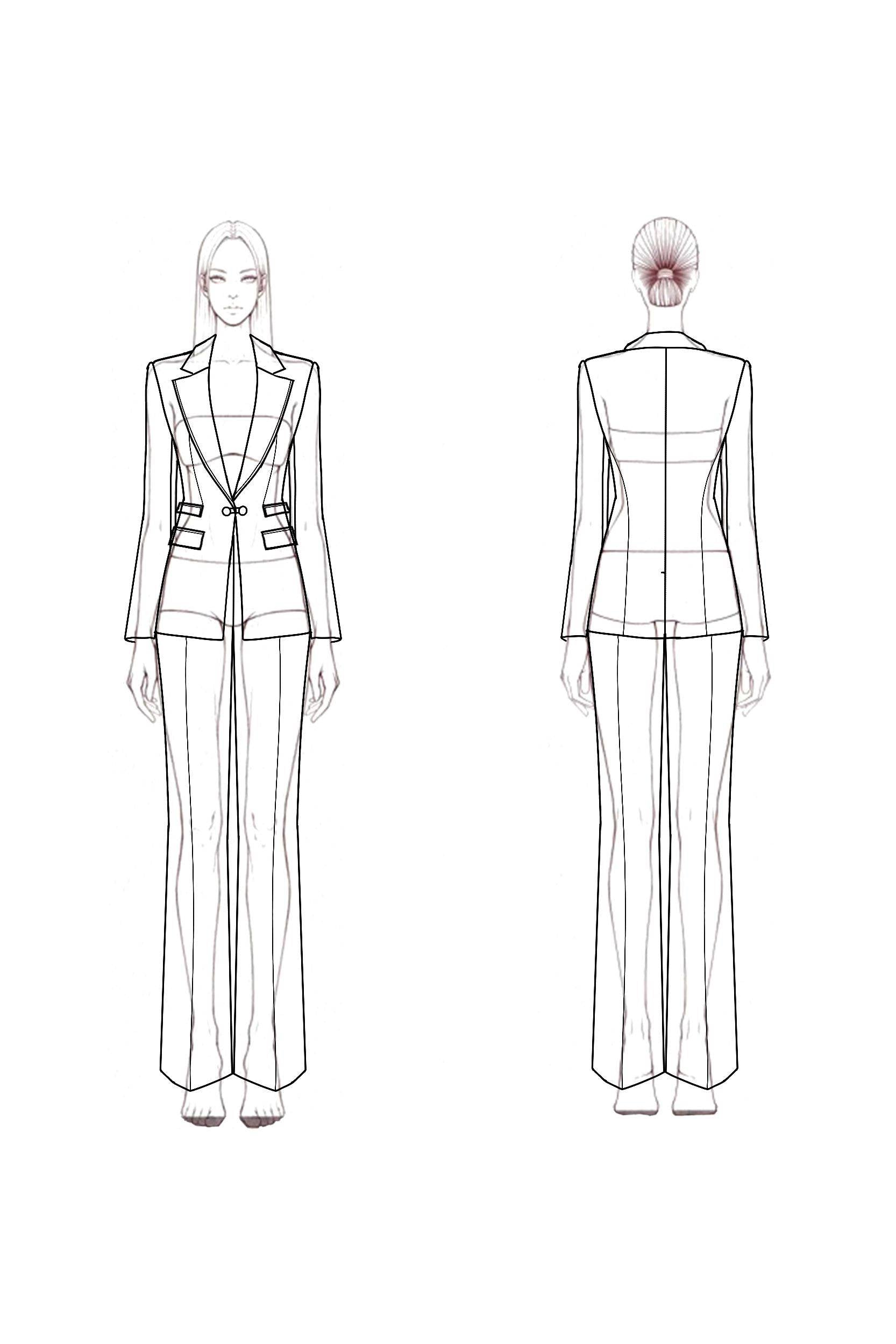 Work Formal Pants Suit Pink Long Sleeve Straight-Leg Blazer Set