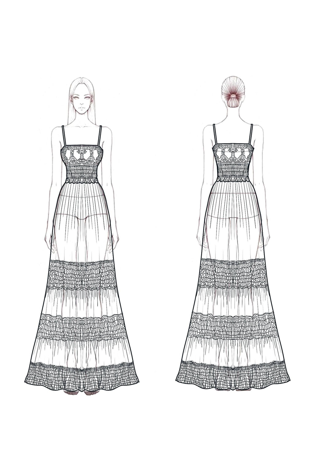 Bohemian Vintage Dress Green Spaghetti Strap Maxi Dress