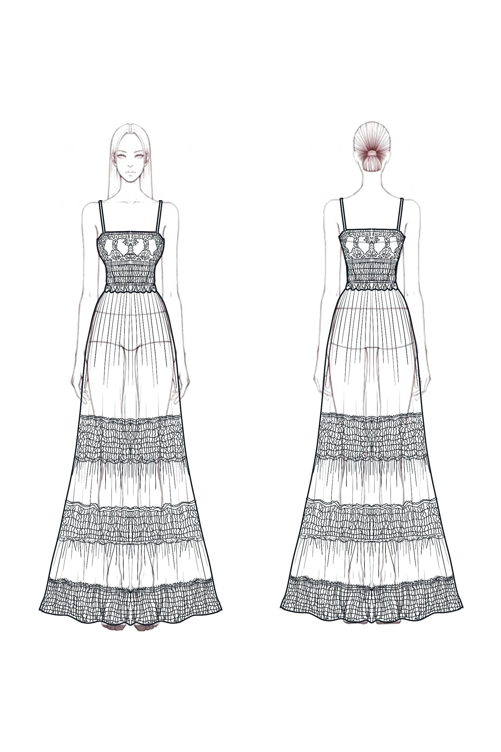 Bohemian Vintage Dress Green Spaghetti Strap Maxi Dress