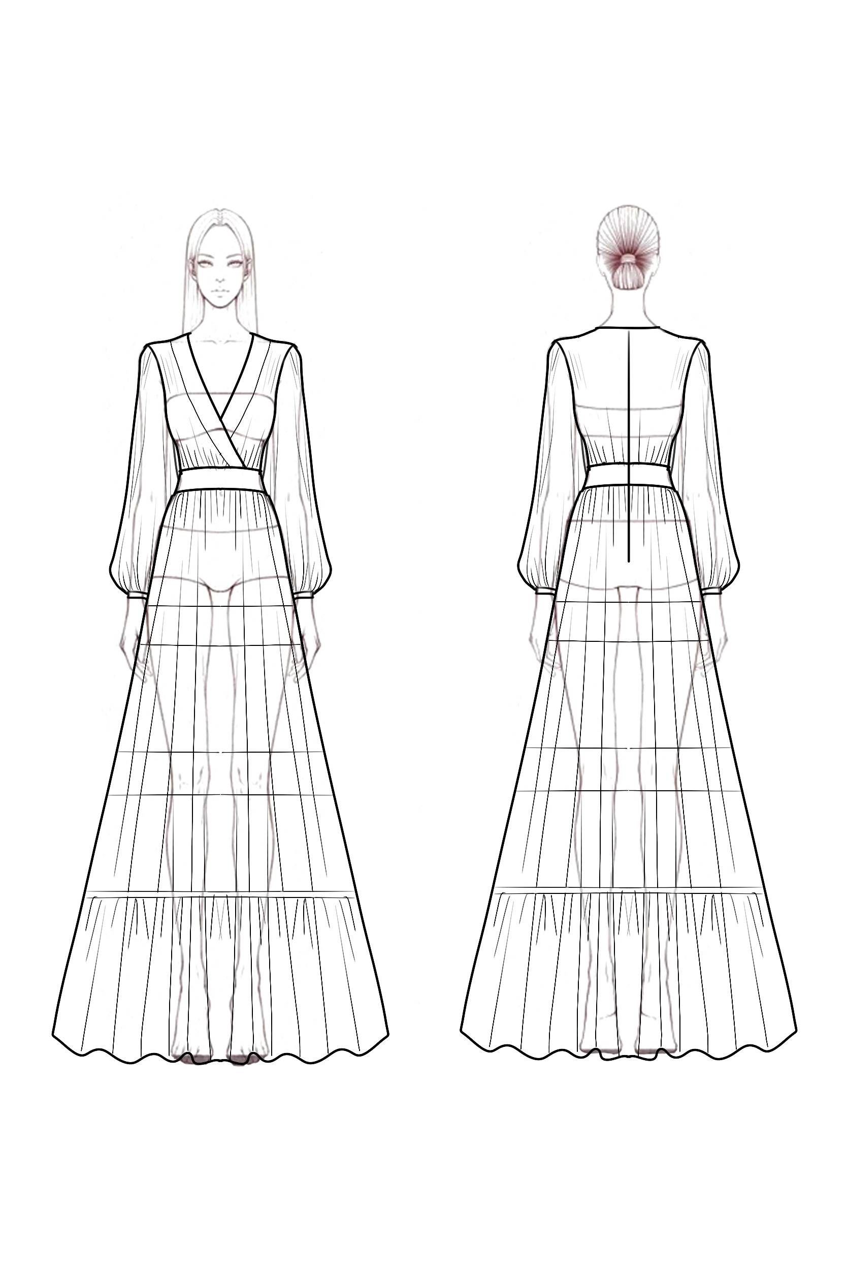 Bohemian Holiday Swing Dress White Long Sleeve Maxi Dress