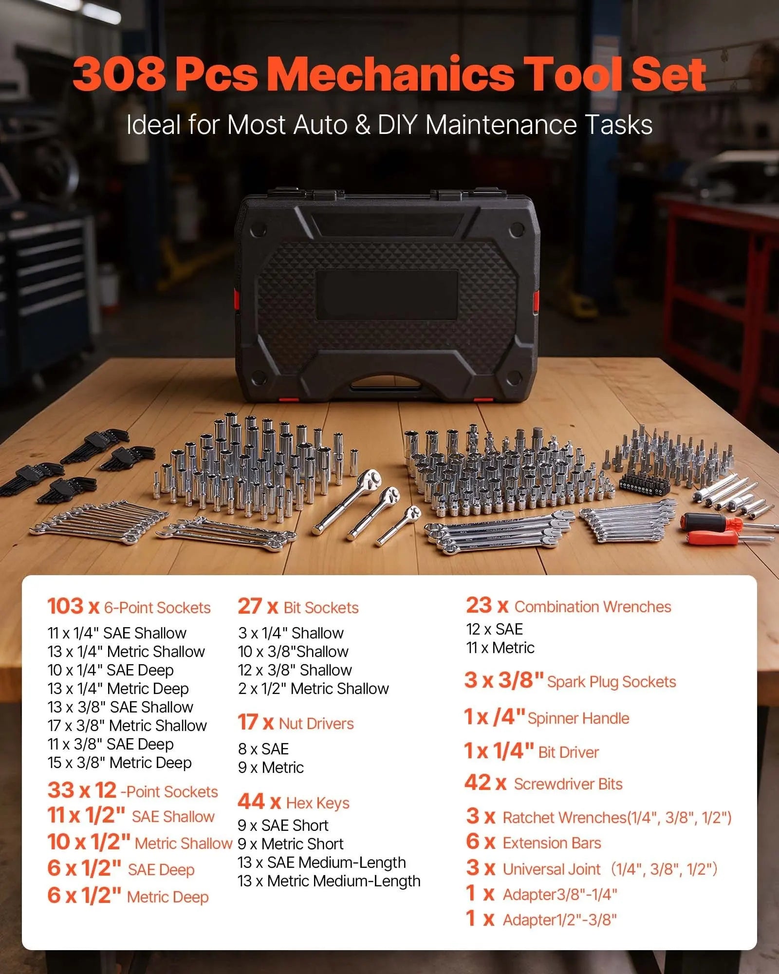 308-Piece Professional Mechanic Tool Set
