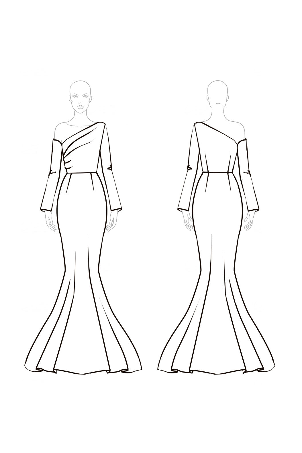 Formal Evening Dress Velvet Dark Red Asymmetrical Neck Mermaid Maxi Dress