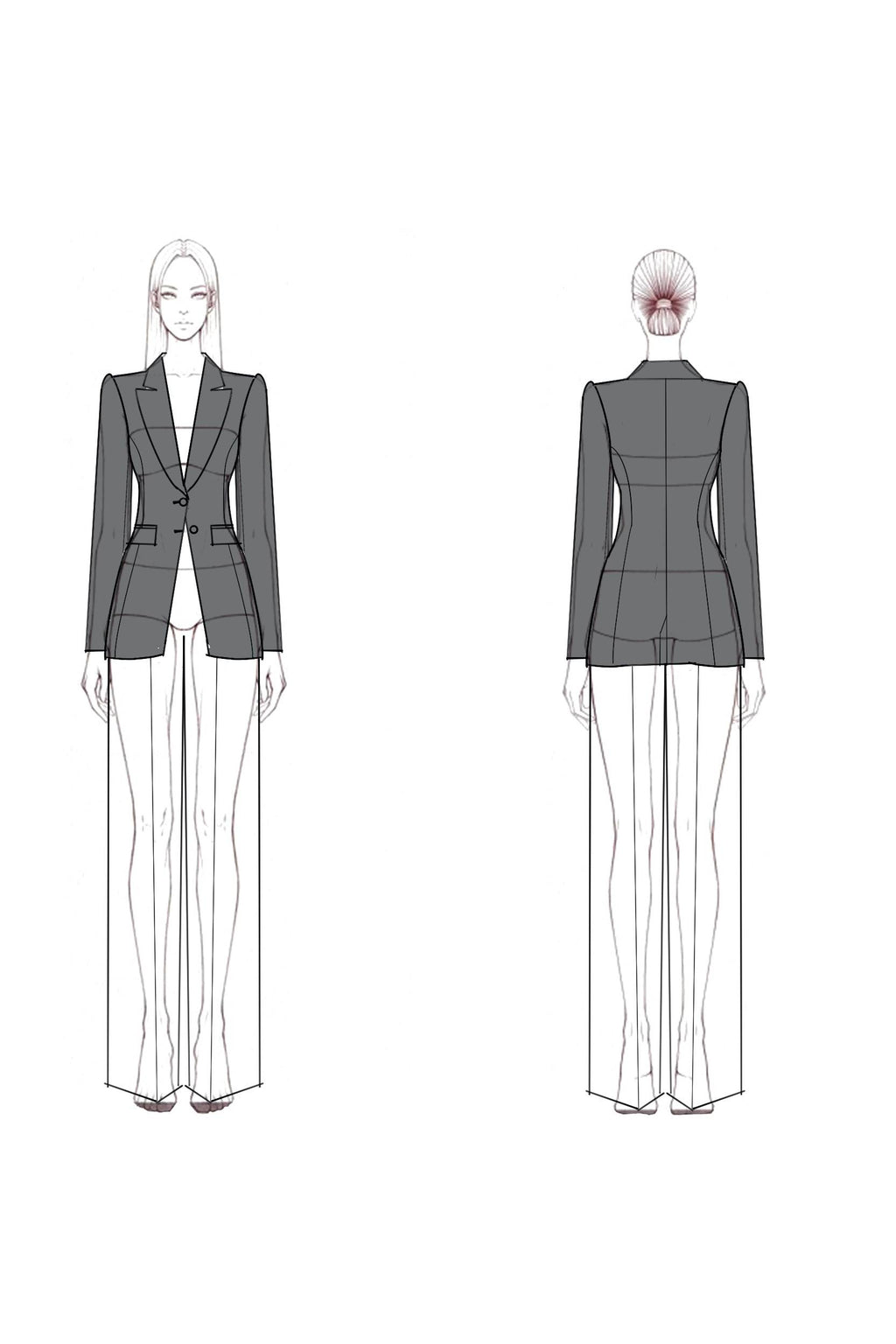 Suit Sets Black White Deep V Pants Set