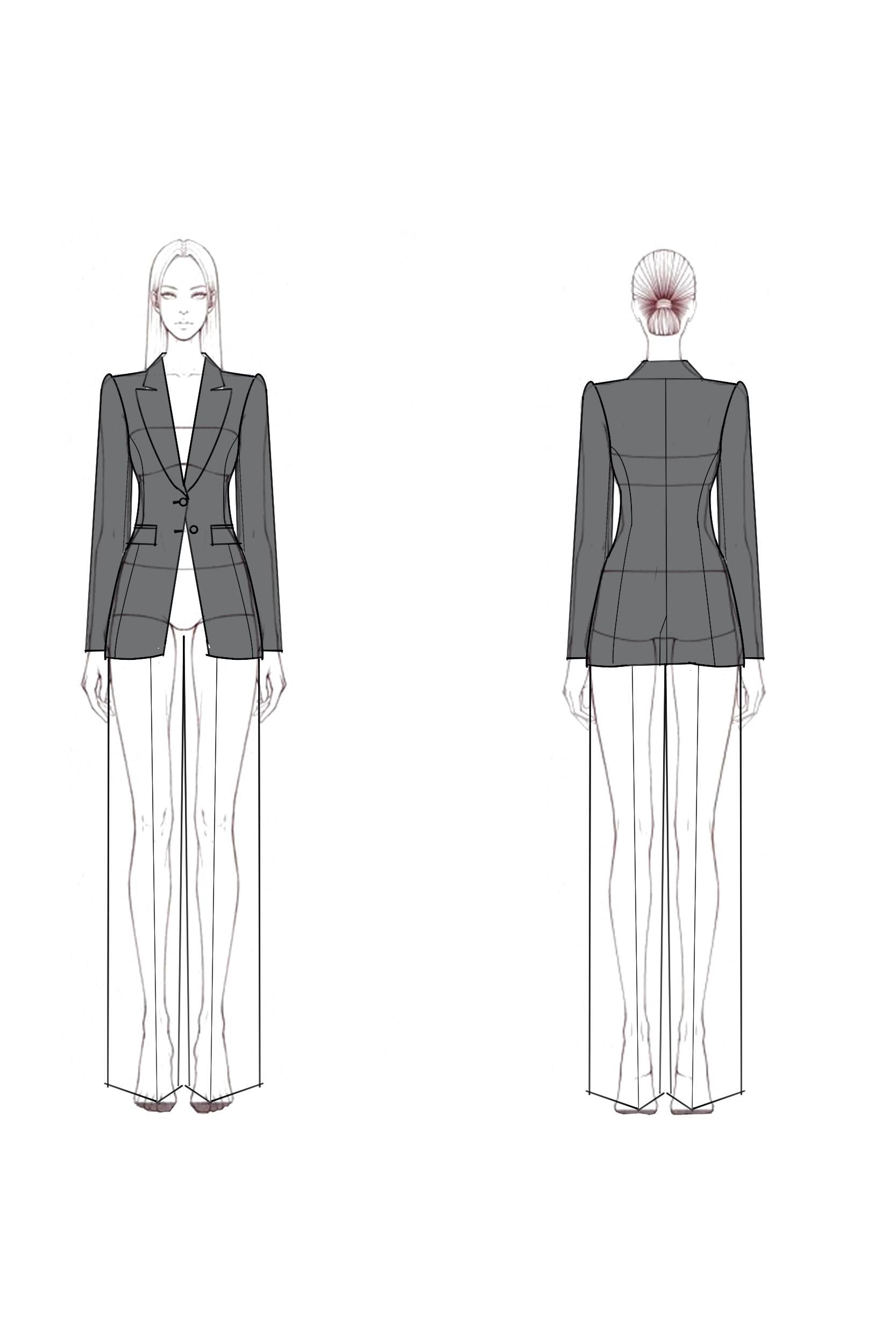 Suit Sets Black White Deep V Pants Set