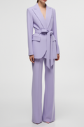 Work Blazer Suit Purple Lapel Long Sleeve Pants Set