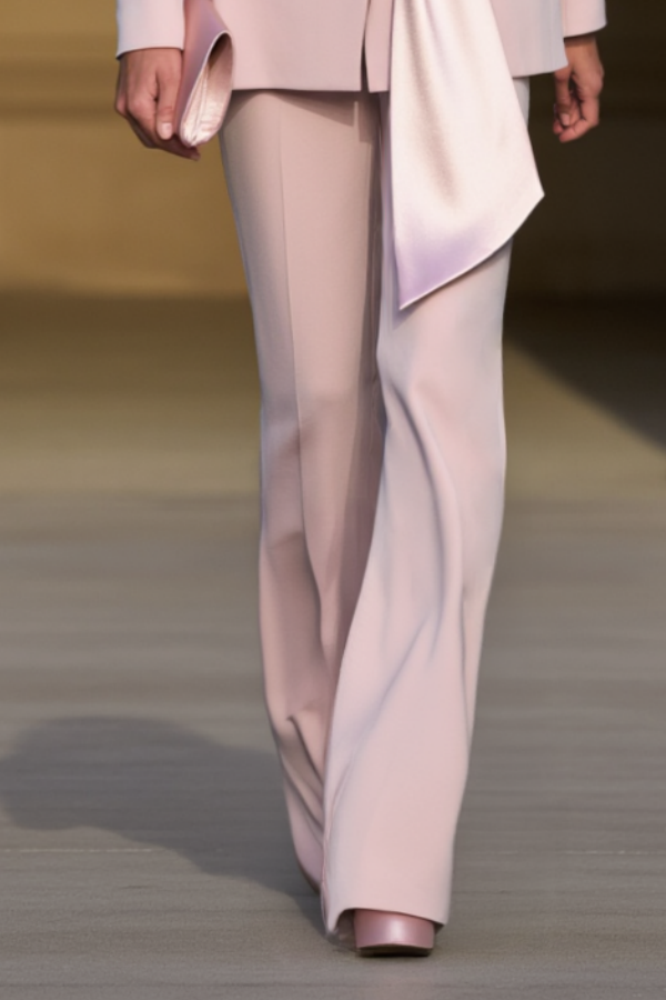 Business Blazer Suit Sets Pink Lapel Long Sleeve Pants Set