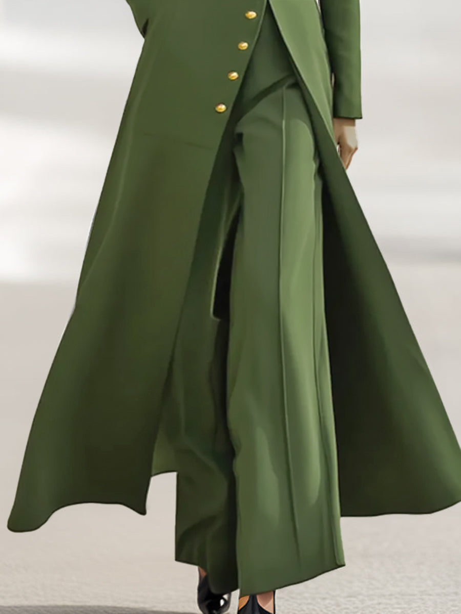 High Waisted Wide Leg Pleated Solid Color Pants Trousers