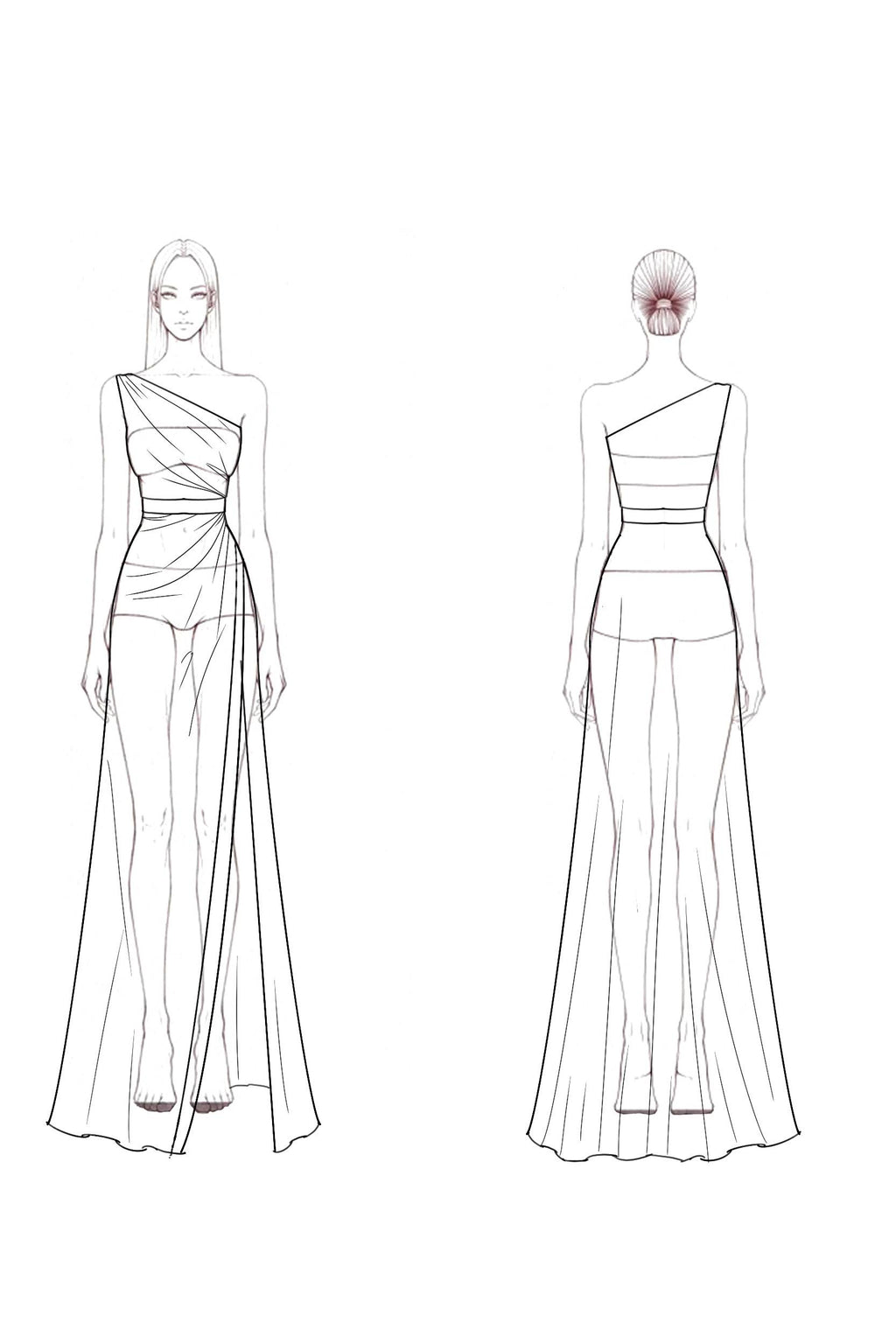 Formal Satin Dress Silver One Shoulder Slit Maxi Dress